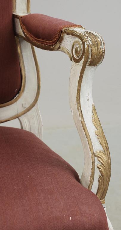 A pair of Rococo 18th century armchairs.