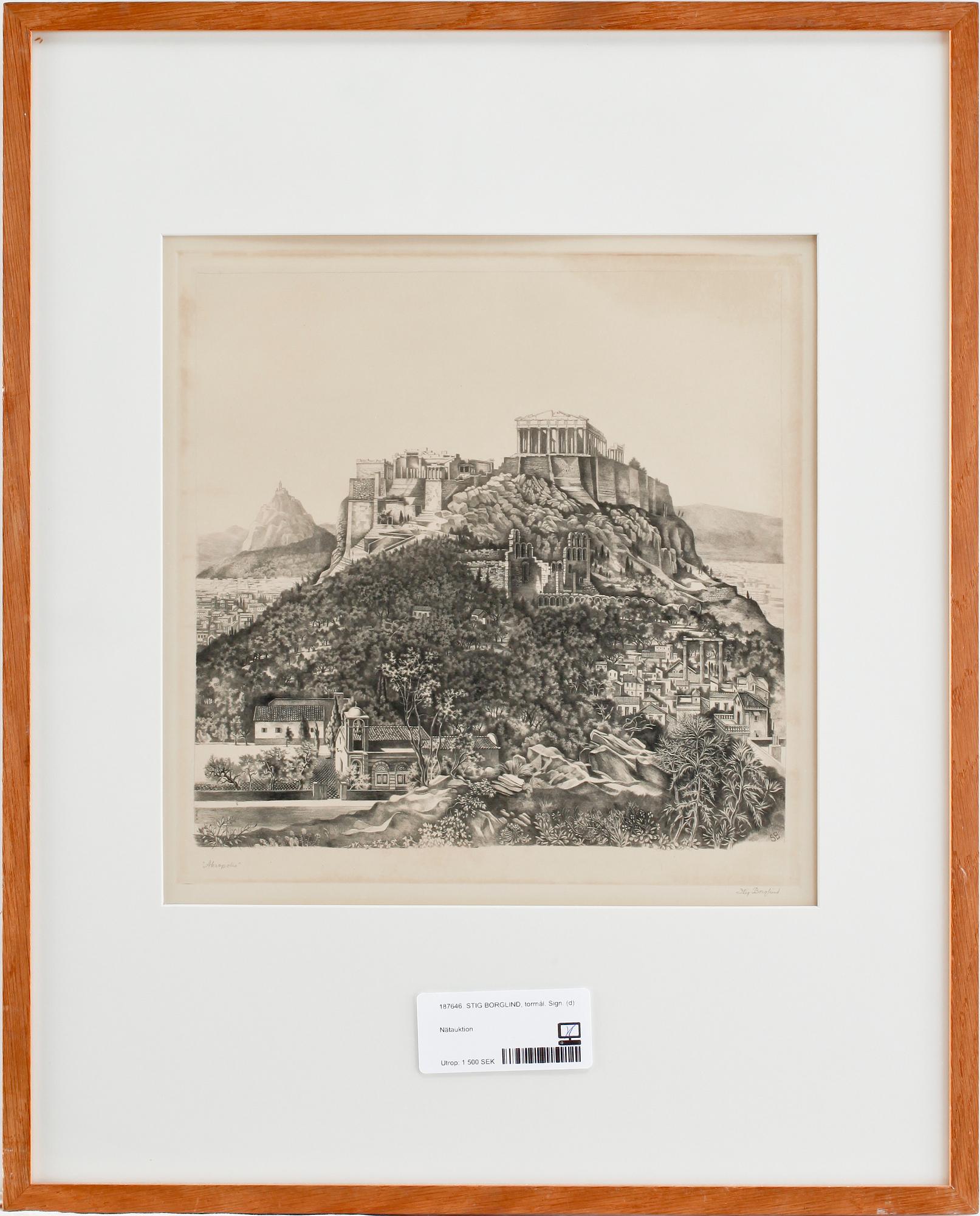 STIG BORGLIND, torrnål. Sign.