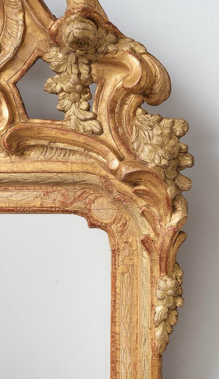 A Swedish Rococo 1770s mirror by Johan Åkerblad (master in Stockholm 1758-1799).