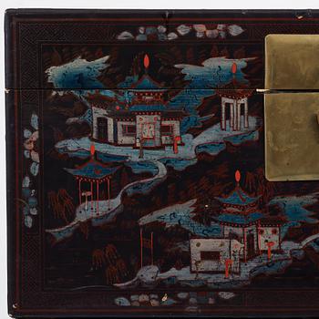 Two Chinese lacquered chests, Qing dynasty, 19th Century.