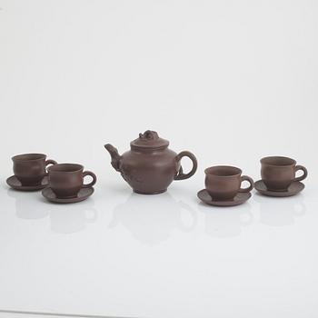 A collection of Yixing tea pots and tea cups, China, second half of the 20th century.