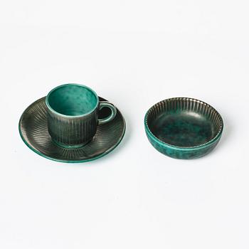 Wilhelm Kåge, a collection of ceramic, mostly "Argenta", 49 pieces, Gustavsberg, Sweden, 1930's-60's.