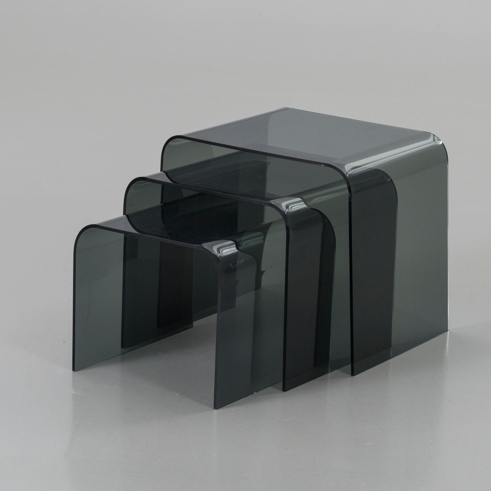 SATSBORD 3 dlr 1900-talets slut plexiglas.