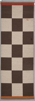 A machine woven runner, "Arkad Checkerboard", Gunilla Lagerhem-Ullberg, Kasthall, 242 x 82 cm.