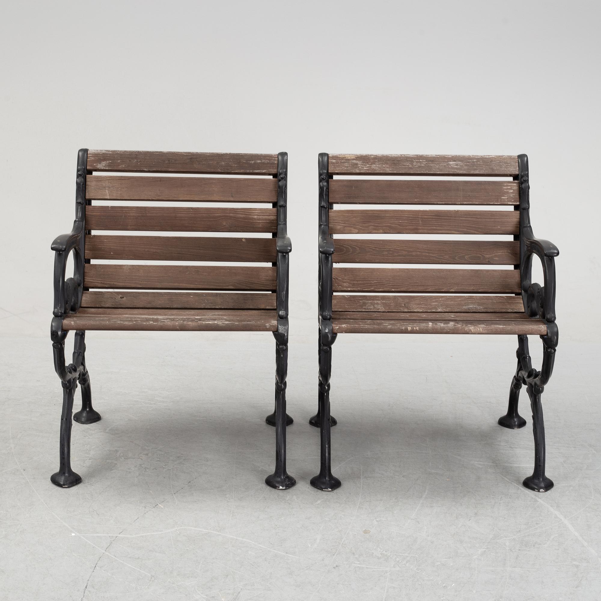 A pair of garden armchairs from Melins, second half of the 20th Century.