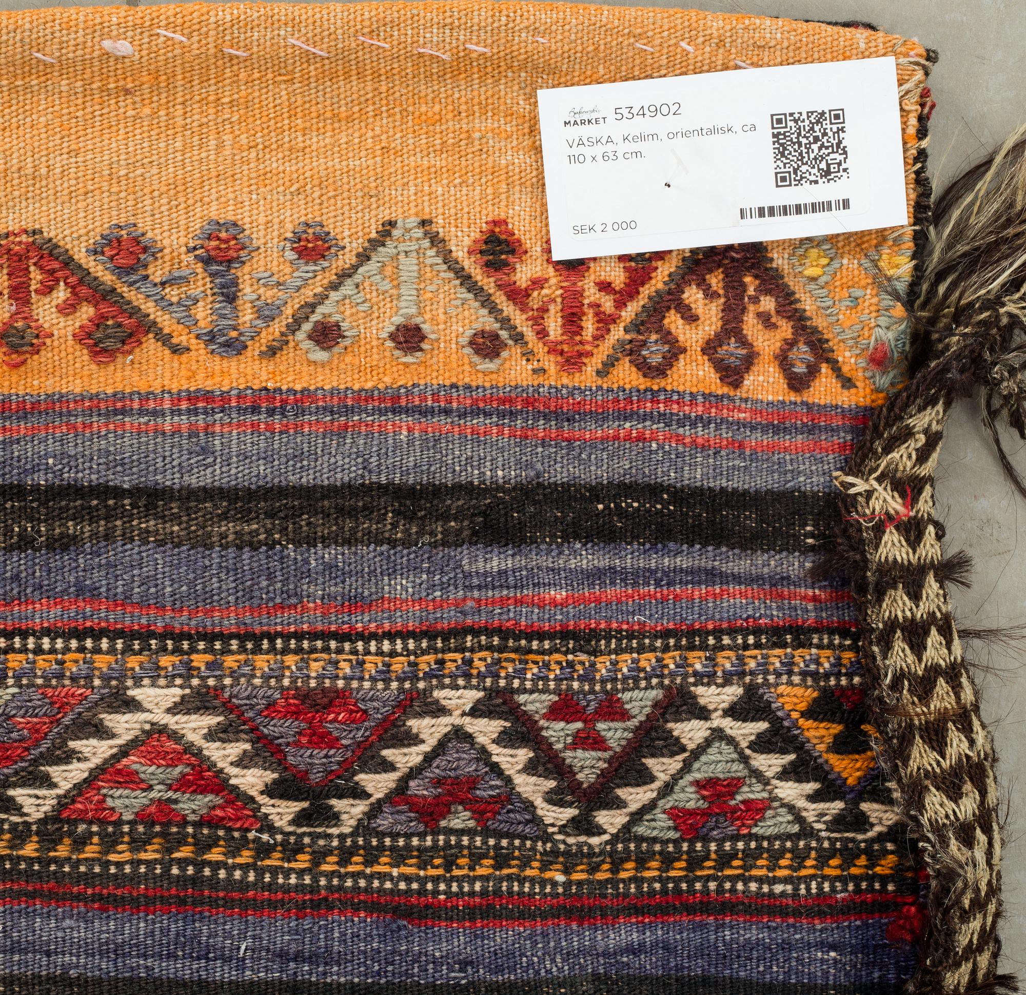 VÄSKA, Kelim, orientalisk, ca 110 x 63 cm.