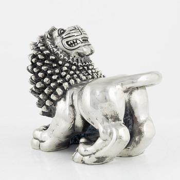 Anna Petrus, a pewter sculpture of a lion, Svenskt Tenn, Stockholm 2021.