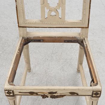 Four late-Gustavian chairs, Lindome, Sweden, around 1800.