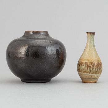 Claes Thell, John Andersson, Höganäs and Wallåkra, a set of four stoneware vases, second half of the 20th Century.