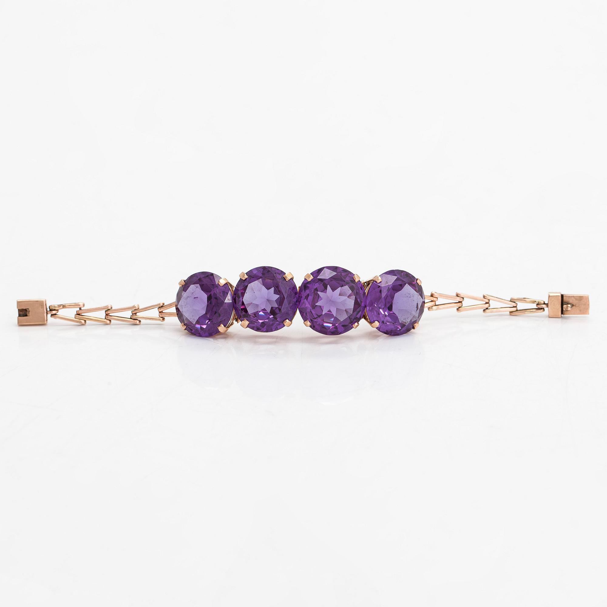 Armband, 18K guld, syntetiska safirer. Egypten.