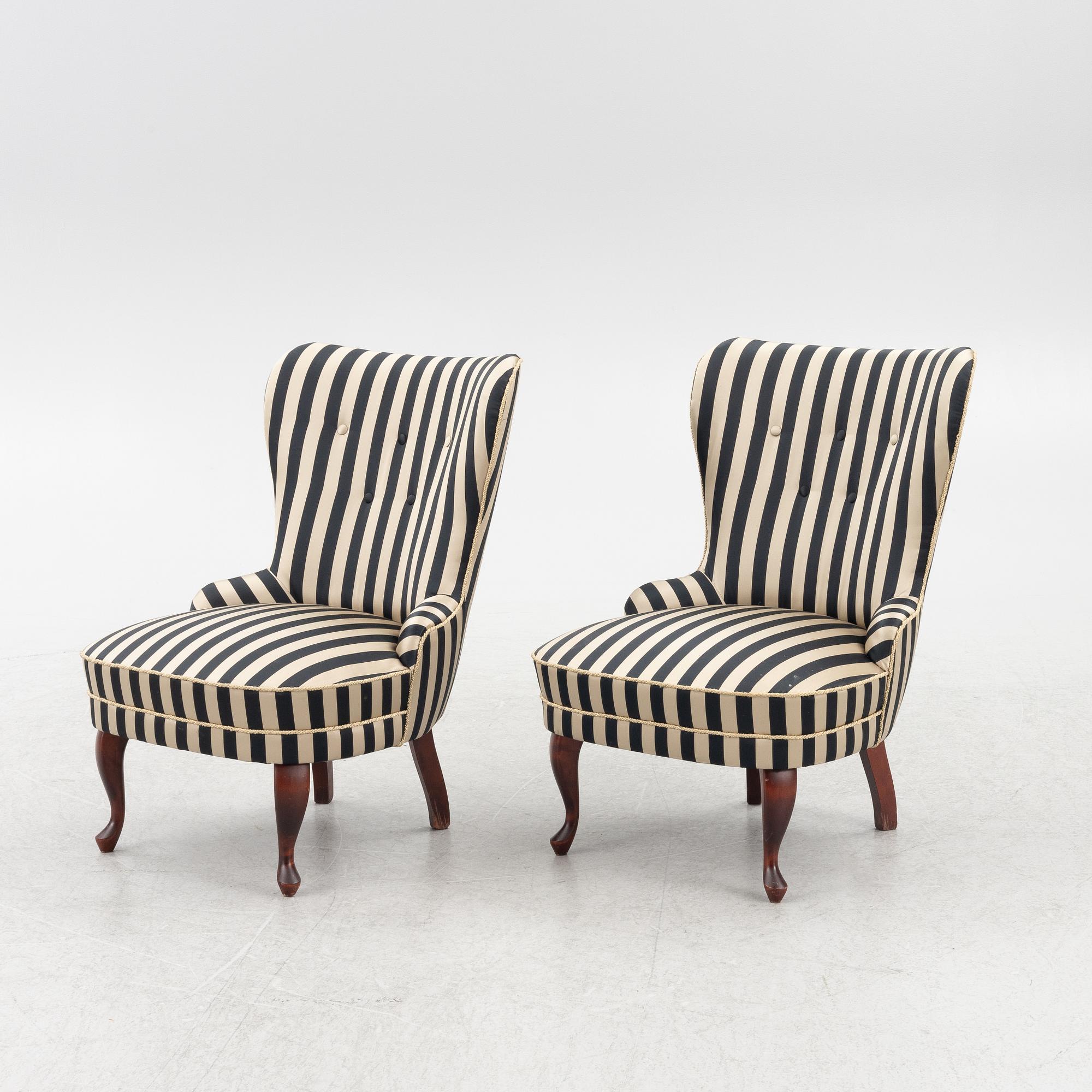 Armchairs, a pair, first half of the 20th century.