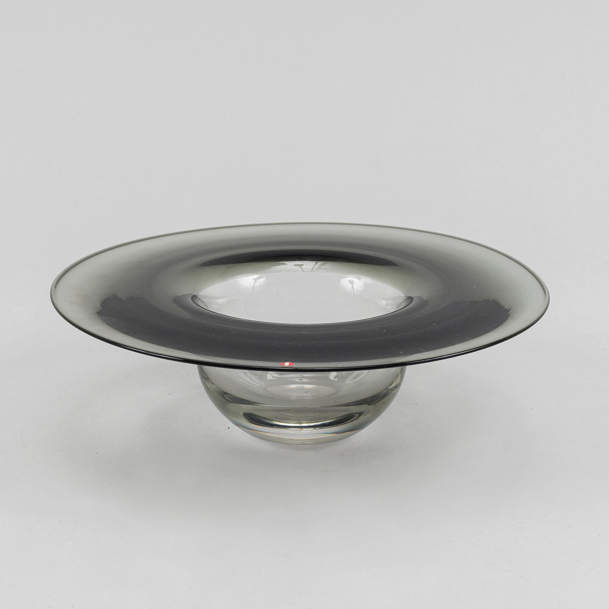 Timo Sarpaneva, a 'Cardinal's hat' glass bowl, Iittala, signed and dated -57.