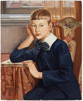 710. Arvid Fougstedt, "Gosse i citykostym och bok".