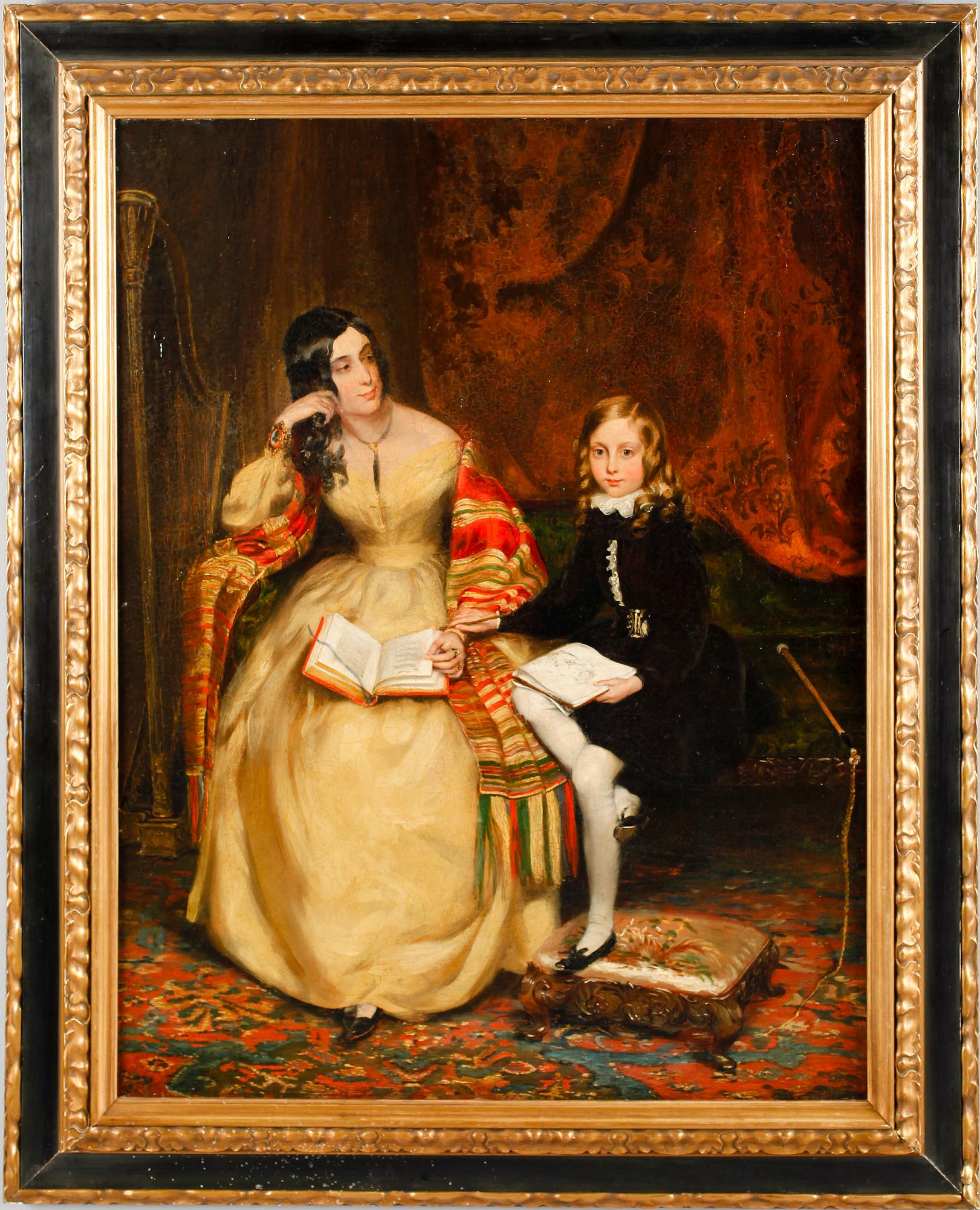 OKÄND KONSTNÄR, olja på pannå, England, 1800-talets mitt.