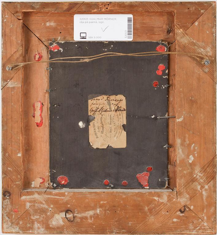 HJALMAR MÖRNER, olja på pannå, sign.