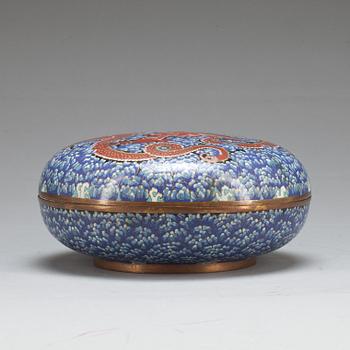 SKÅL MED LOCK, Kina, cloisonné, 1900-talets början.