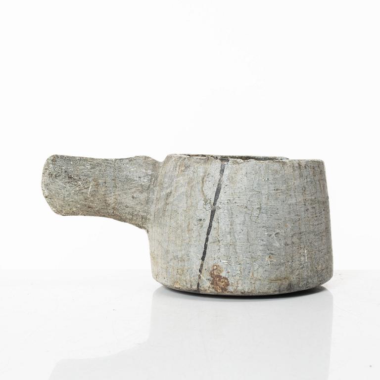 A Swedish carved soapstone jug, 19th century.