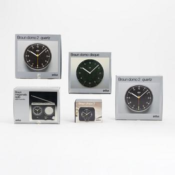 Dietrich Lubs & Dieter Rams, six clocks, Braun.