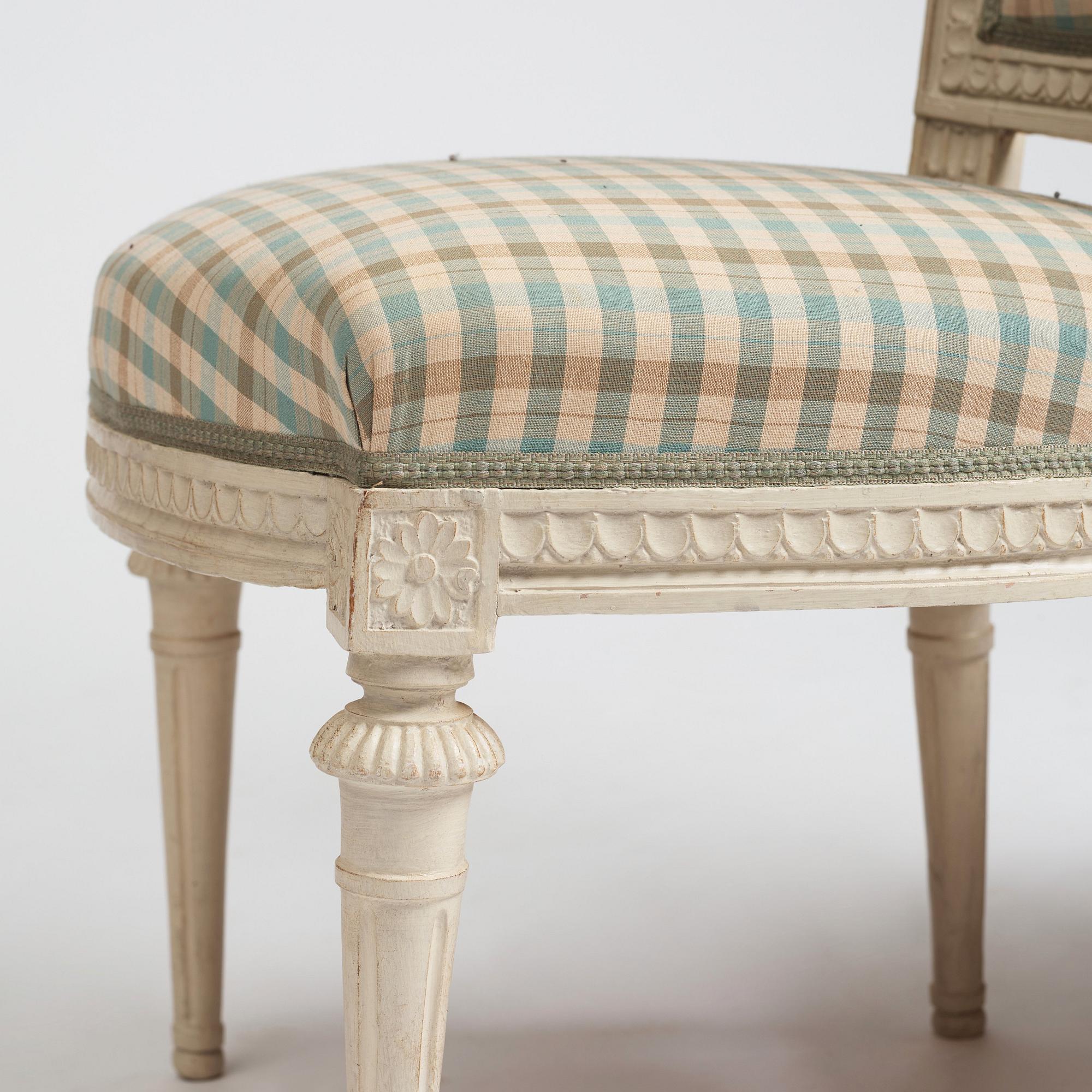 A matched set of twelve Gustavian chairs, second part of the 18th century.