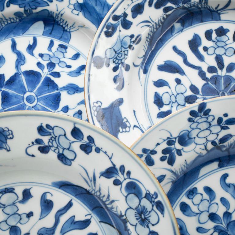 TALLRIKAR, 6 st. Porslin, Kina Kangxi(1662-1722).