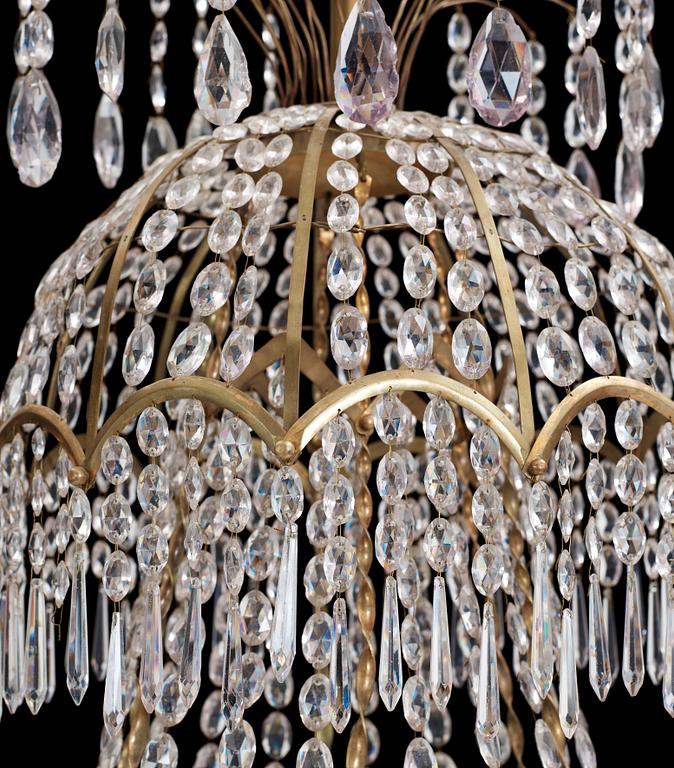 A late Gustavian circa 1800 thirteen-light chandelier.