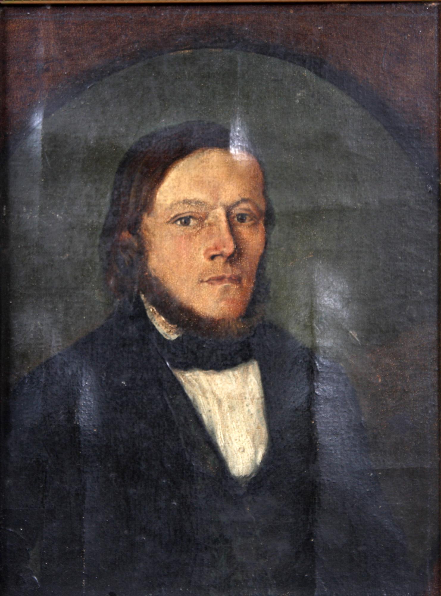 OKÄND KONSTNÄR, olja på duk. 1800-tal.