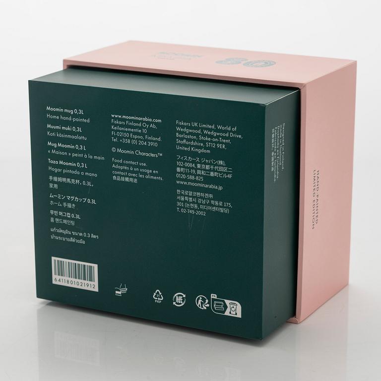 A porcelain Moomin 80 anniversary mug, 'Home', Moomin Characters, Arabia 2025, numbered 80.