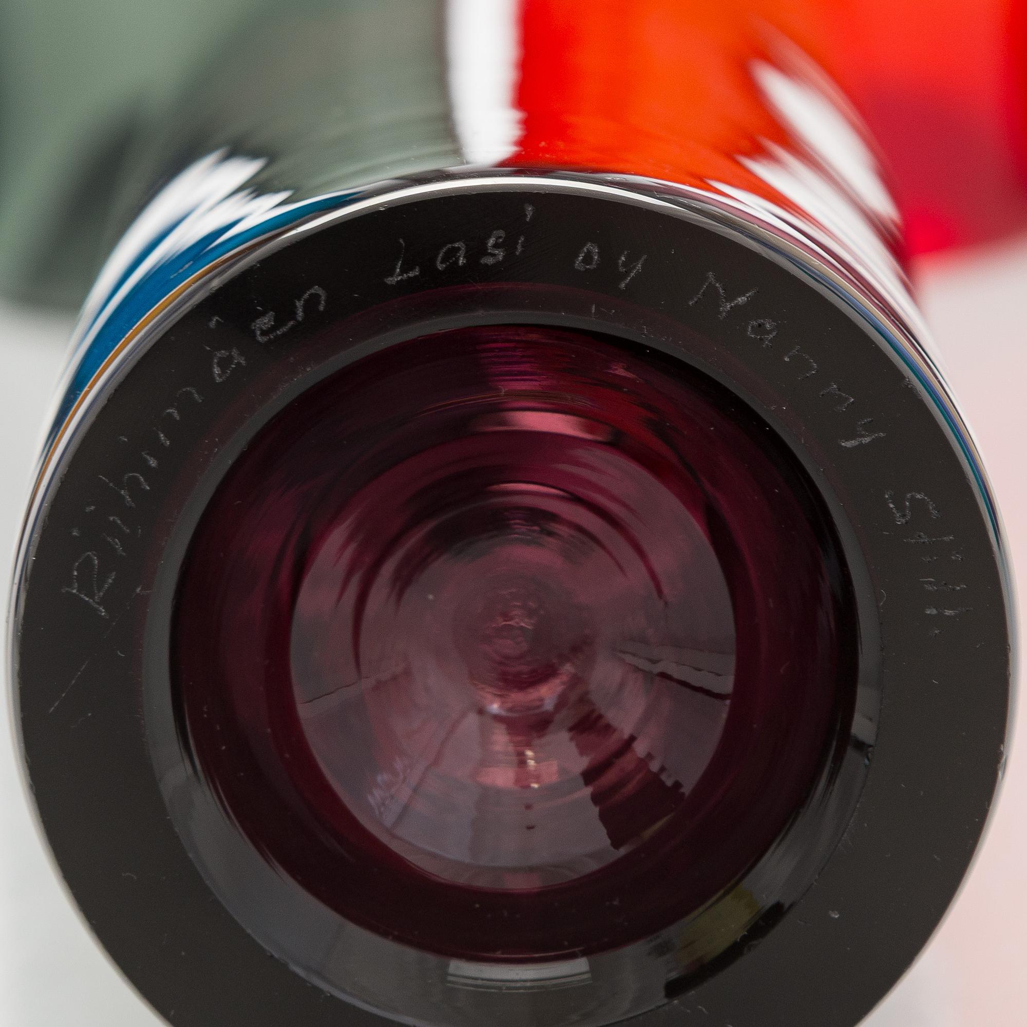 Nanny Still, a set of ten bottles signed Riihimäen Lasi O.Y Nanny Still.