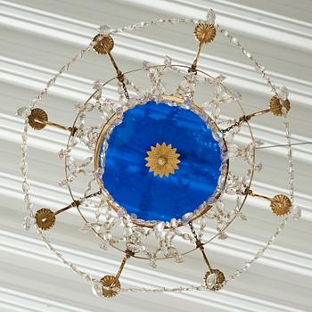 A late Gustavian circa 1800 nine-light chandelier.