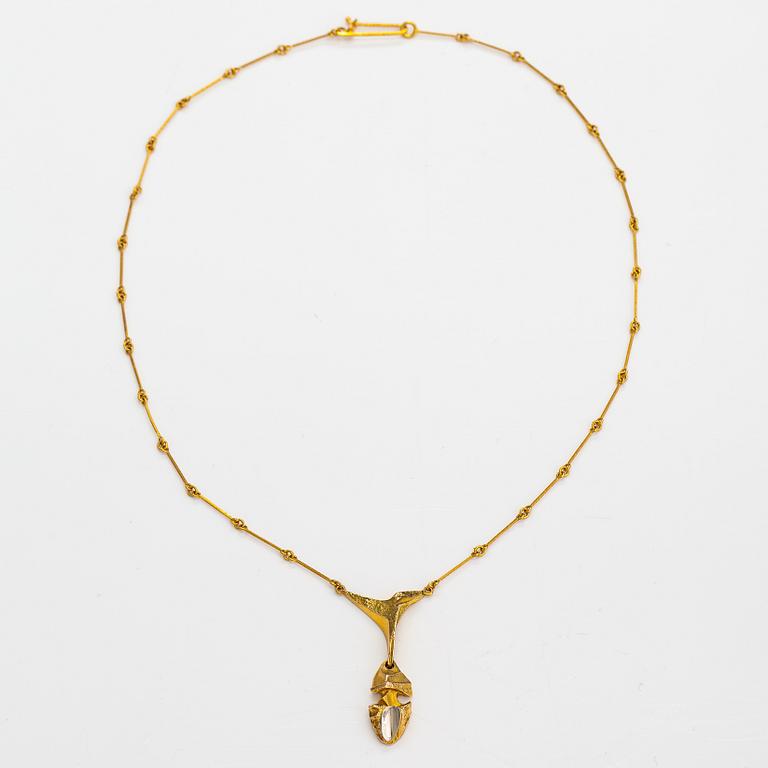 Björn Weckström,  A 14K gold and platinum necklace "Kaira". Lapponia 1977.