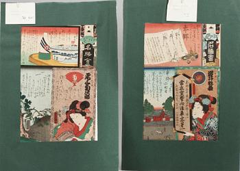 TRÄSNITT, 4 st, Japan, 1800-tal.