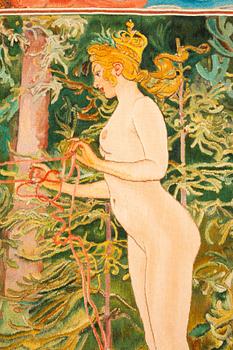 Carl Larsson, vävd tapet, "Venus och Tummelisa", gobelängteknik, ca 257 x 338 cm, signerad C.L.del.1904.