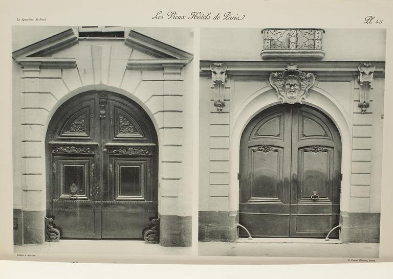 MAPPAR, 10 vol, J.VACQUIER, Les Vieux Hotels de Paris. Decorations Exterieures et Interieures.