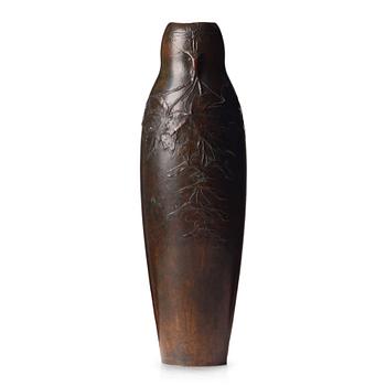 292. Hugo Elmqvist, an Art Nouveau patinated bronze vase, Stockholm, early 1900's.