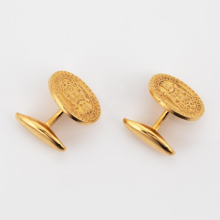 MANSCHETTKNAPPAR, Sporrong, 18K guld.