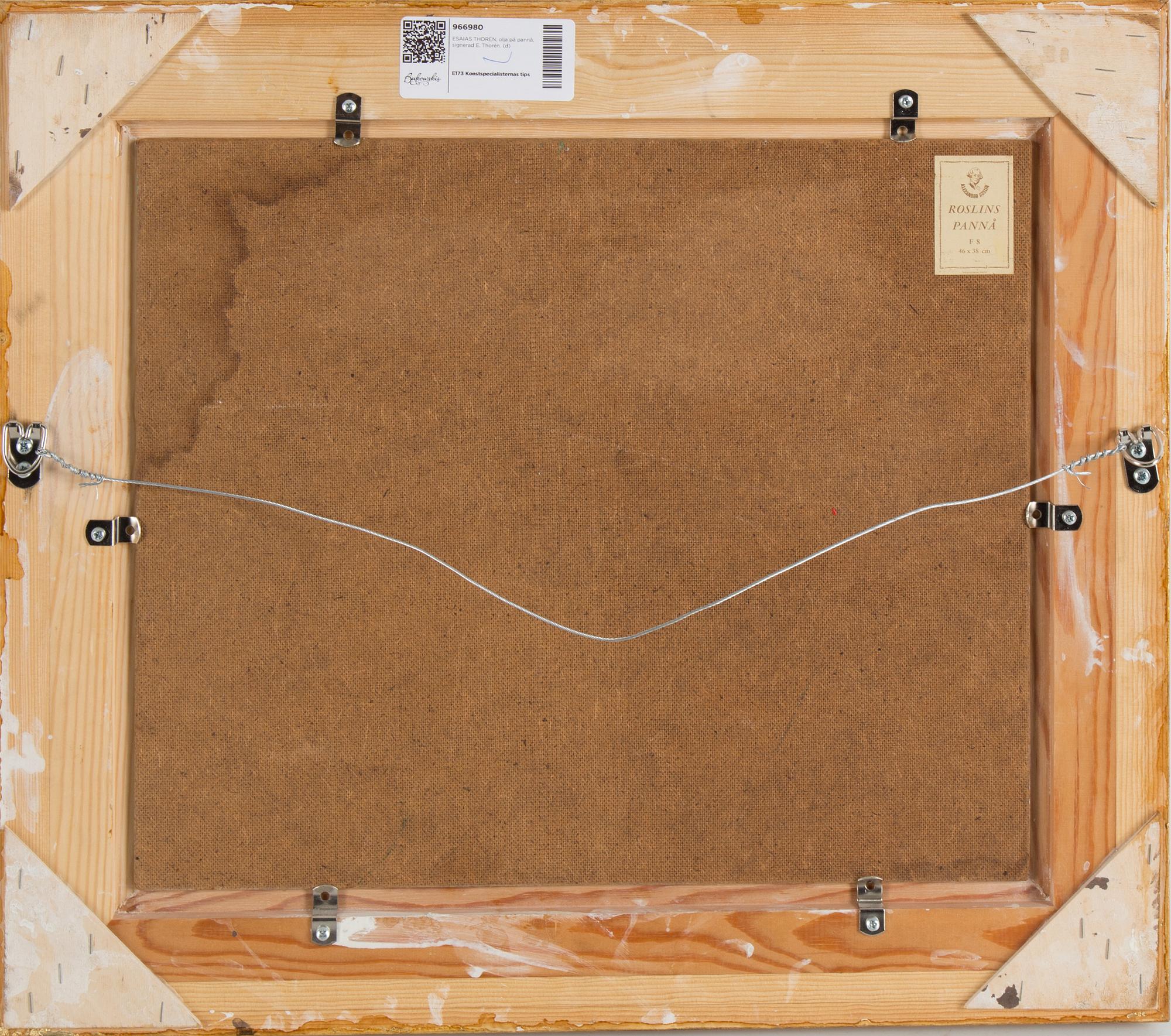 ESAIAS THORÉN, oil lon panel, signed E. Thorén.