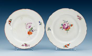 1318. A pair of dinner plates, Imperial porcelain manufactory, St Petersburg, perod of Paul Ist (1796-1801).