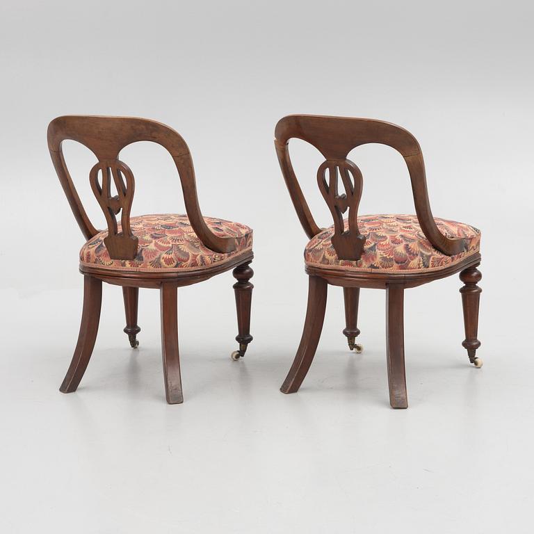 A pair of mahogany chairs, Sweden, mid 19th century.