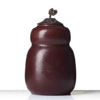 PATRICK NORDSTRÖM, urna med lock av patinerad brons, Royal Copenhagen, Danmark 1910-20-tal.