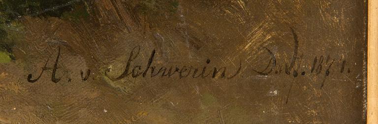 Amalia von Schwerin, Landscape with Cattle.