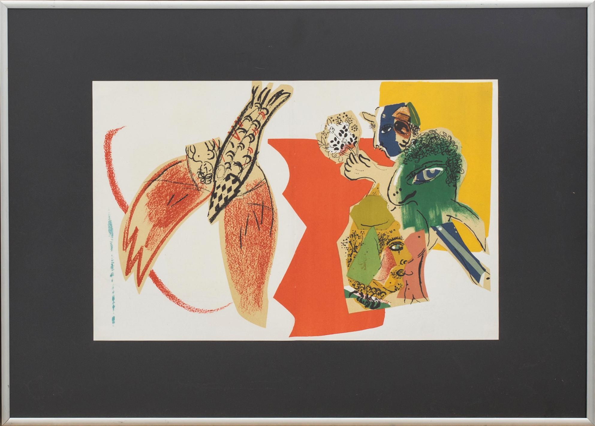 MARC CHAGALL, färglitografi, ur XX:e siècle nr 26 1966.