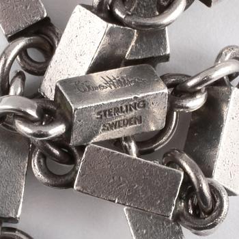COLLIER, sterlingsilver, Wiwen Nilsson, Lund, 1960. Vikt 66 g.