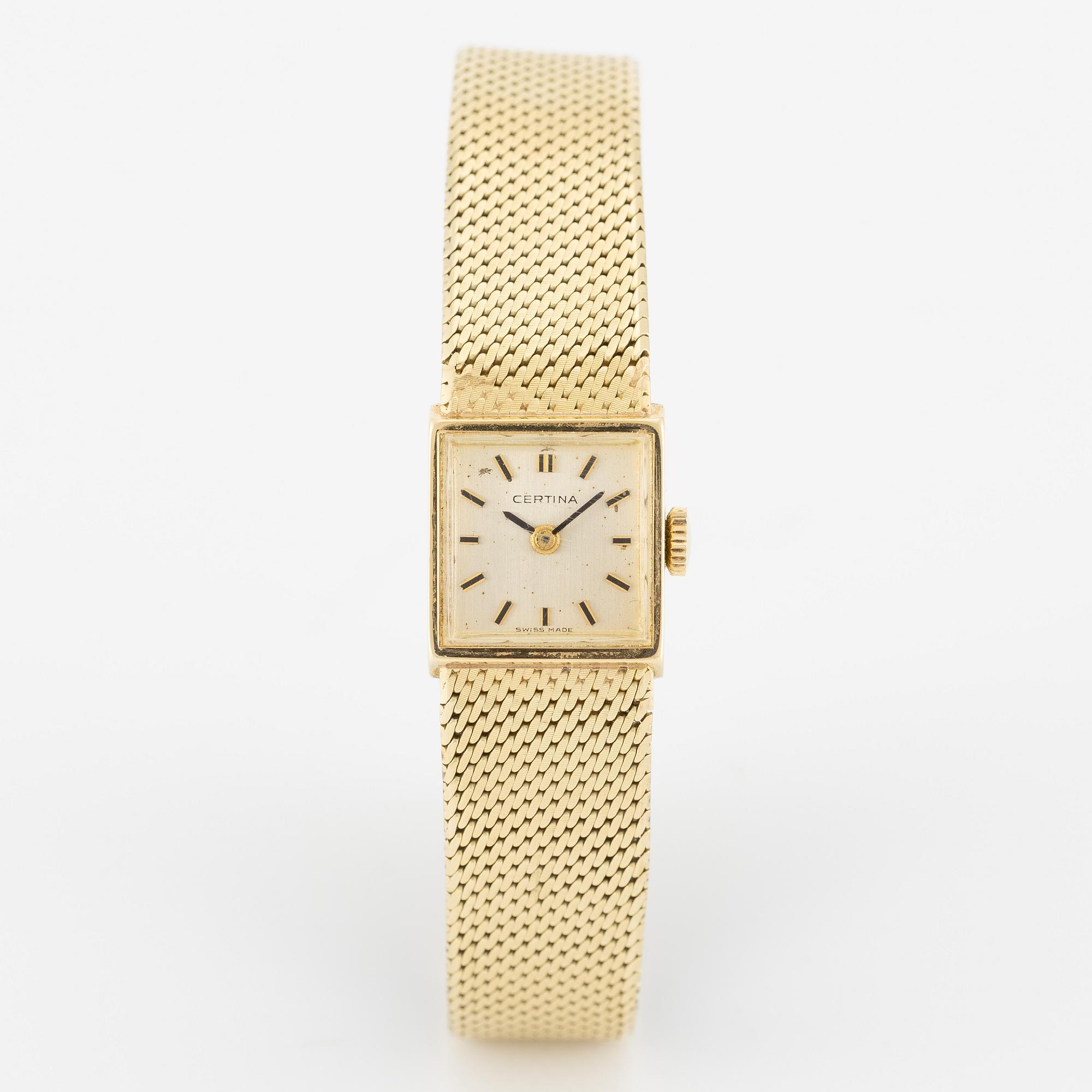Certina, wristwatch, 14K gold, 15 mm.