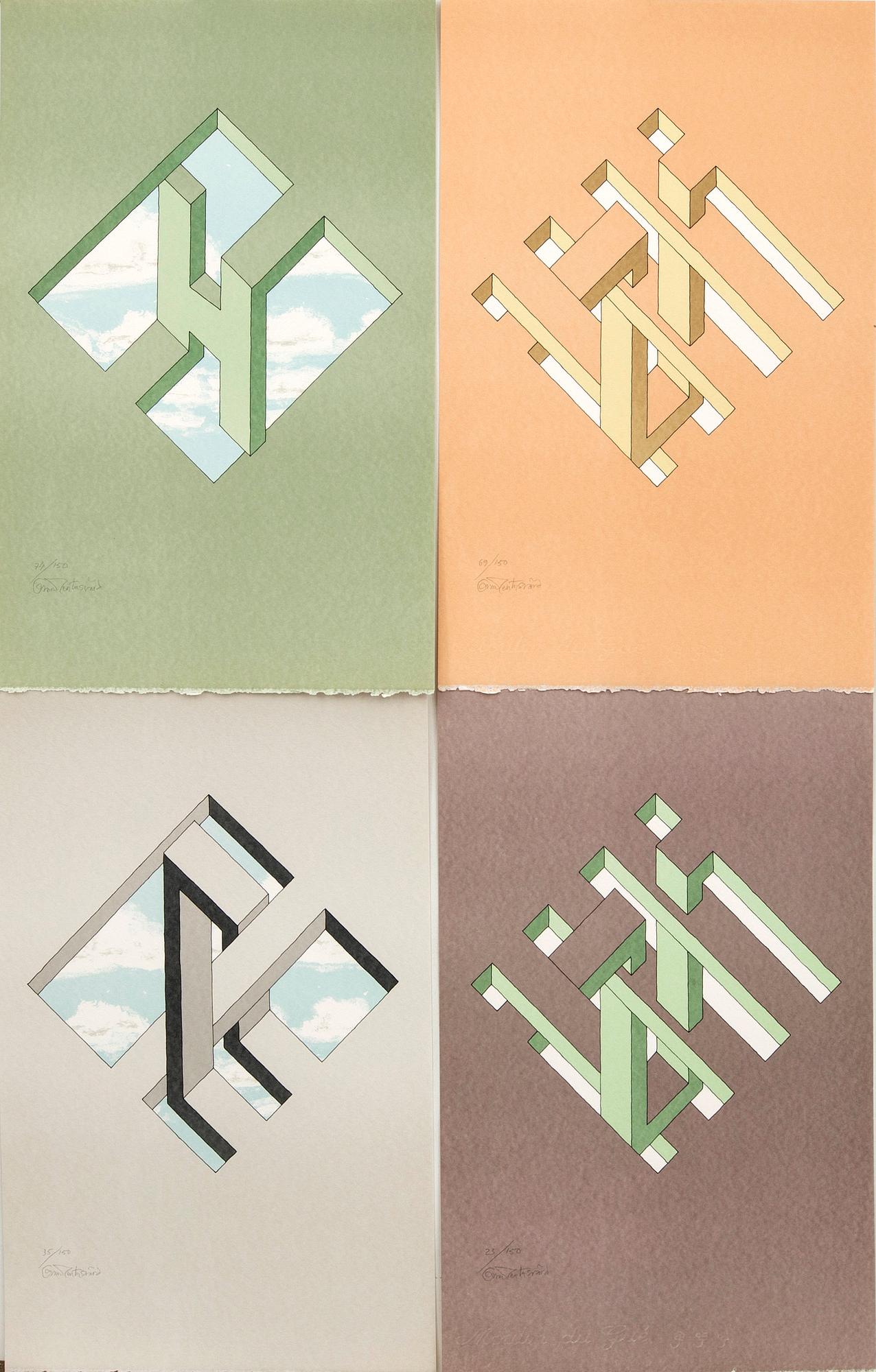 Oscar Reutersvärd,  litografier 8 st signerade och numrerade.