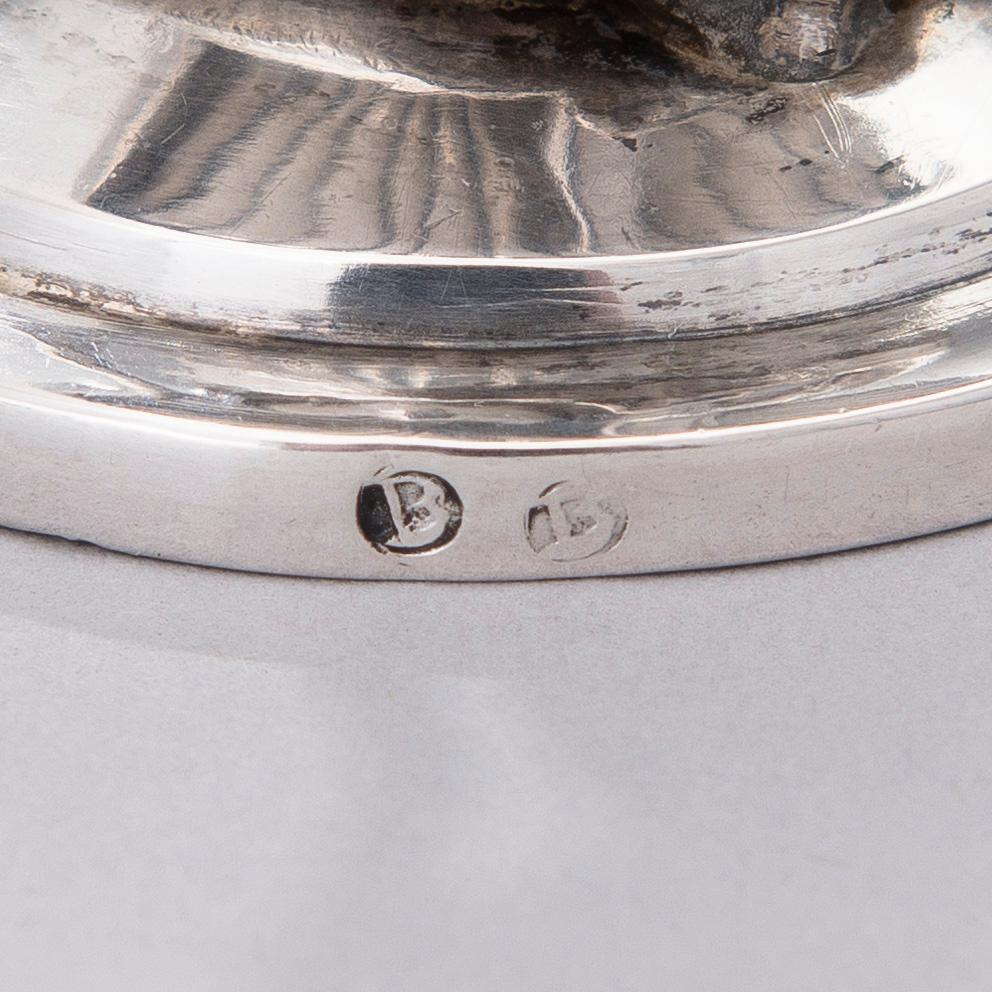 A 19th century silver salt caster, presumably from Bamberg, Germany. Weight 76 g.
