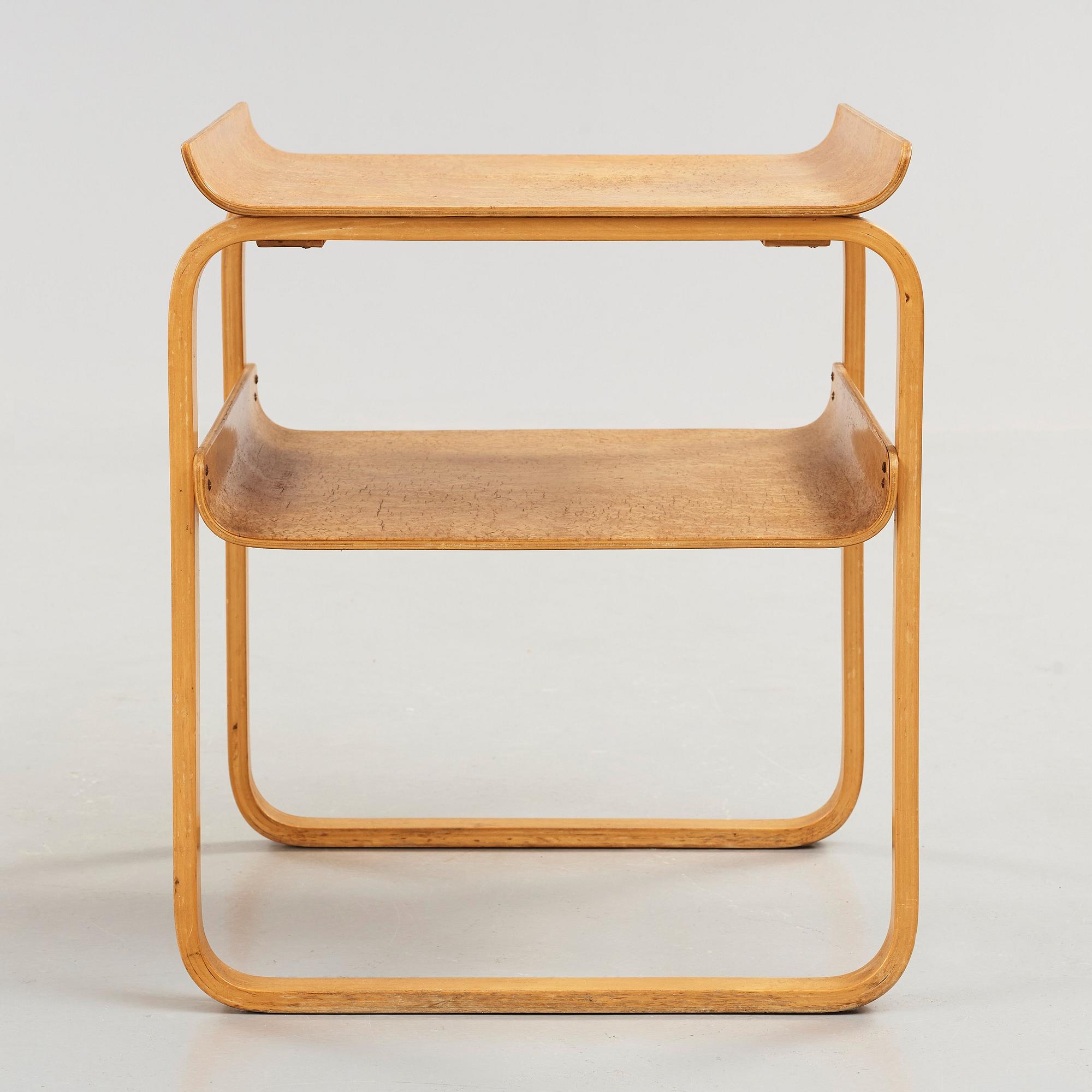 Alvar Aalto, a 'model 75' birch table, made on license by Aalto Design Hedemora for Artek, Sweden 1946-56.