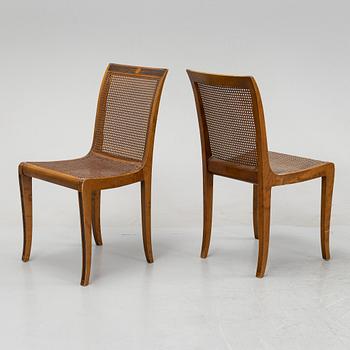 Carl Malmsten, stolar 4 st, "Brevik", Nordiska Kompaniet, daterade 1931.