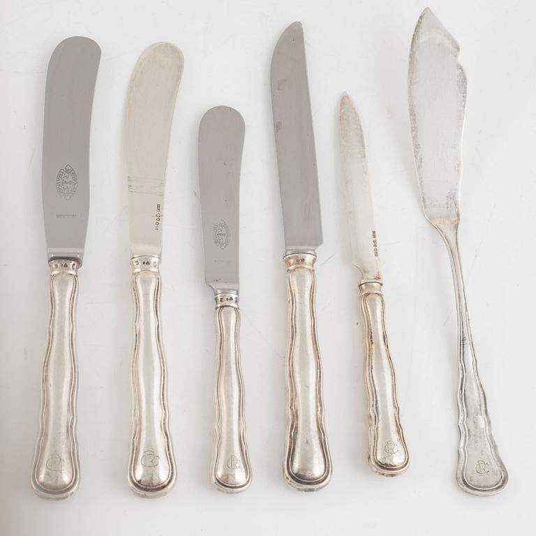 A Swedish Silver Cutlery, mark of  CG Hallberg, Stockholm, including 1934 (78 pieces).