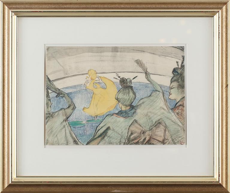 HENRI DE TOULOUSE-LAUTREC, efter, mapp med 17 st litografier, "Au Cirque", Librarie de France, 1900-tal.