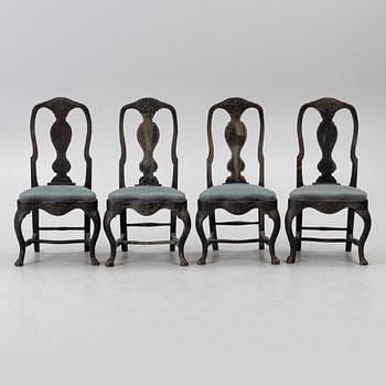 Four chairs, second half of the 18th century, Rococo.